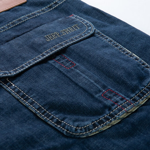 Jeep Spirit Jeep Denim Shorts Hombres Mid-Wists Mid-Pants Mid-Pants Mid-Pants Pantalones de cultivo informales Summer NUEVO Producto 753 Blue oscuro 34
