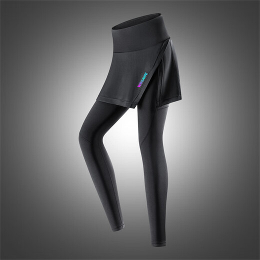 WOSAWE Spring and Summer Women's Road Bike Covering Butts to Make Slimming Riding Trousers Silicone Mat Quick-Drying Breathable High-Elastic Bicycle Pants Yunxu-Black Thin Long Skirt Pants Covering Butts to Make Slimming L (suitable for 60-68 Jin [Jin equals 0.5 kg])
