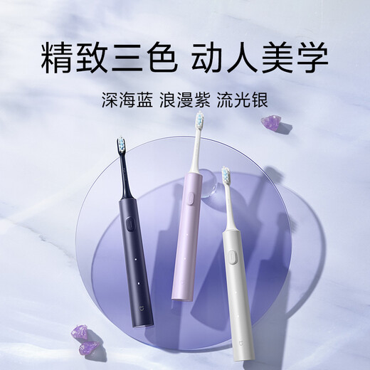 Mijia Xiaomi Electric Toothbrush T302 Adult/Student 4 Teeth Cleaning Modes 150 Days Battery Life 4 Brush Heads Silver Gray Birthday Gift
