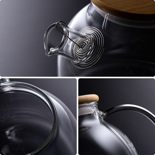 Mesni glass teapot, flower and fruit tea, cold drink, thickened heat-resistant kettle, household tea set, single pot (3-5 people) 1000ml