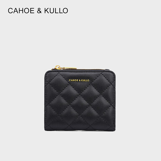 CAHOE KULLO官方官网短钱包女2025新款时尚手拿包女士卡包零钱包钱夹包包女包 黑色-小众ck女包生日礼物送闺蜜 夏季实用走心高级感送长辈