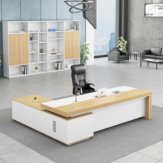 Jiahang Boss Desk President Desk Desk Simple Modern Manager Desk Supervisor Office Desk and Chair Combination Executive Desk 2.0 Meter Boss Desk + Chair
