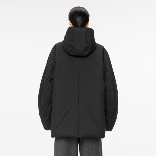 江南布衣（JNBY）【防泼水】商场同款24冬新品宽松连帽羽绒服5OBC12590 001/本黑 M