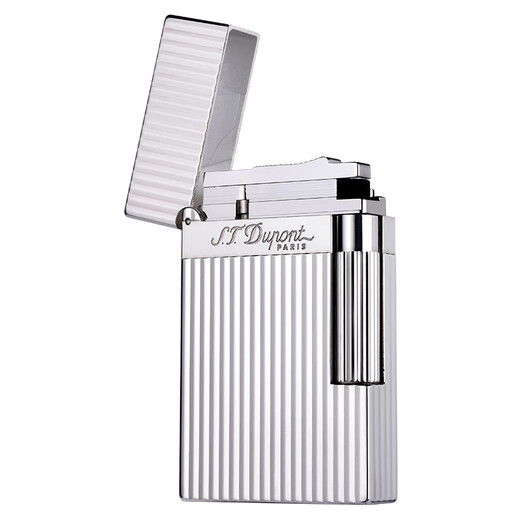 S.T.Dupont French Dupont Lighter Ligne2 silver plated aloud lighter gives boyfriend a birthday gift for men. Vertical pattern 16817