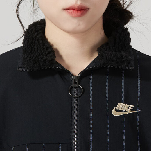 Nike (nike) хлопчатобумажная куртка женская осень и зимняя новая открытая спортивная одежда. Кансовая теплая хлебная куртка хлопковая куртка Fv6187-010 Black s