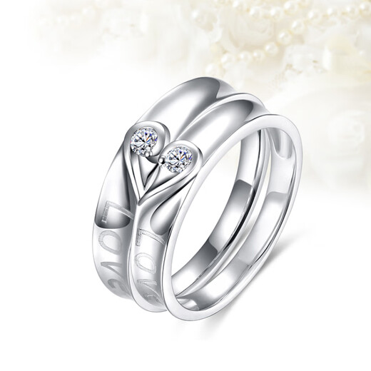 MZMZ platinum diamond ring real diamond inlaid platinum ring engagement wedding birthday anniversary gift for girlfriend Pair of rings Note ring number / pair about 8 grams