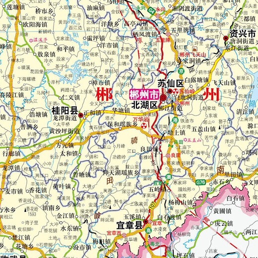 湖南地图 2025年湖南省政区交通地形 1068*749毫米
