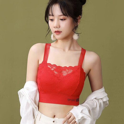 MORIMUIR Neue BH-Körbchen-Unterwäsche für Damen, Stretch, Spitze, Schönheitsweste, Schlinge, atmungsaktiv, Sport, weiches Oberteil, bequem, ohne Stahlring, Grün, L, empfohlen 105–130 Jin Jin entspricht 0,5 kg