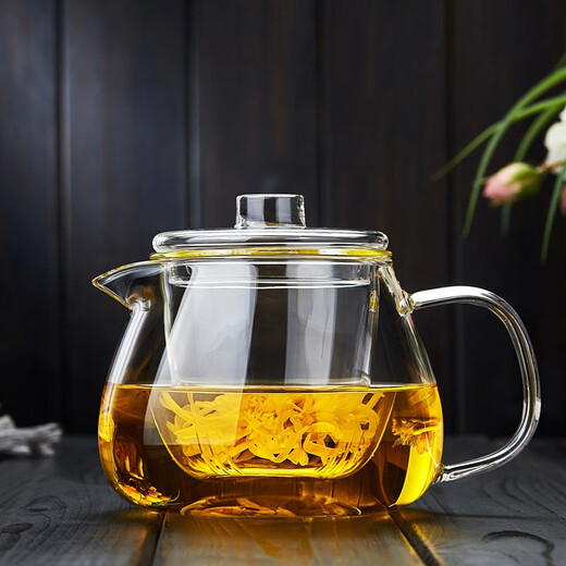 Shimi Le teapot heat-resistant glass teapot thickened glass tea set with spout tea cup tea set household kung fu tea set single pot 900ml