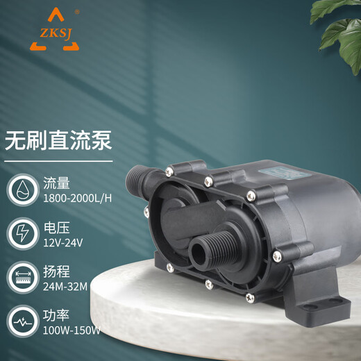 ZKSJ中科世纪水泵12V/24V变频微型直流无刷水泵高扬程家用热水循环泵 DC55JE-12240外置调速(带保护)