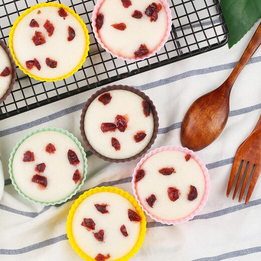 KALAIEN baked egg tart rice cake steamed cake steamed cake cup steamable food grade silicone children's food supplement bowl cake mold light green eight pieces