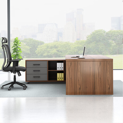 Lan Ran Boss Desk Executive Desk Modern Simple Manager President Desk Supervisor Desk 1600*800 Including Side Cabinet