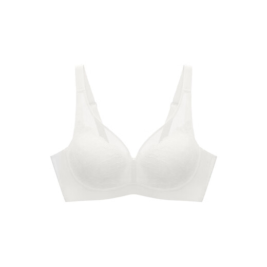 Ubras Special Sale Light Wing Lace Clear Big Cup Back Hook Big Breast Showing Small Underwear Women Push Up No Wires White L(80C/80D)