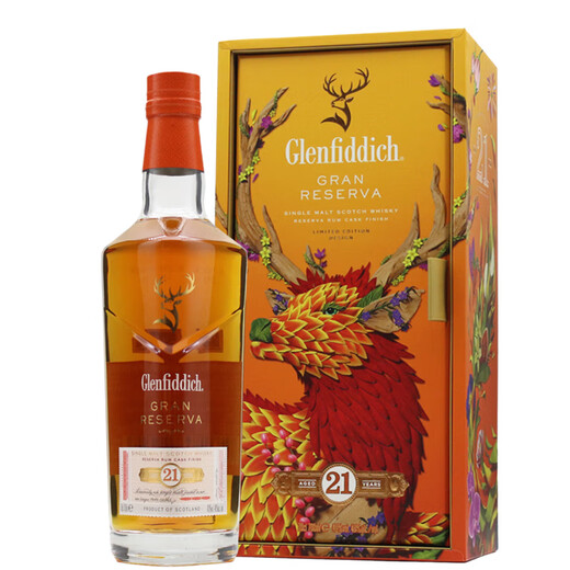 格兰菲迪行货 格兰菲迪 Glenfiddich 单一麦芽威士忌 苏格兰进口洋酒 格兰菲迪21年福鹿 700mL 1瓶