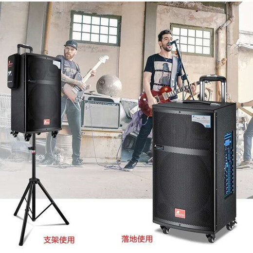 Danmarkshi outdoor trolley audio mobile karaoke live event performance wireless bluetooth three-way heavy bass high-power square dance speaker 810 (10-inch three-way official set) + spree