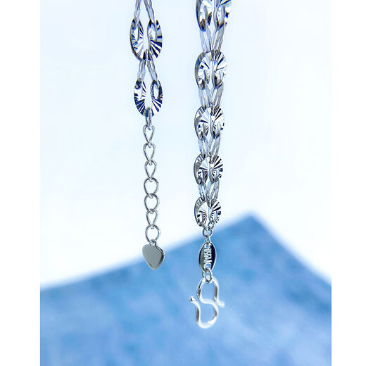 Cuibaofu high-end very shiny platinum pt950 phoenix tail bracelet fashionable real gold platinum bracelet women's platinum about 6.43 grams 4.8mm thick 18cm long plus tail chain