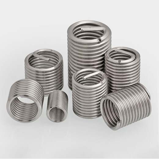 Bingneng 304 stainless steel thread braces thread protective sleeve screw sleeve steel wire sleeve spring repair steel sleeve conversion screw sleeve M12*1.75*3D 10 pieces