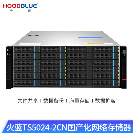 火蓝（Hoodblue）TS5000-2CN国产自主可控存储服务器国产信创龙芯NAS网络存储器磁盘阵列服务器 TS5024-2CN-288TB