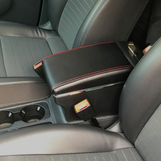 Fangheng Shanghai Volkswagen Tiguan armrest box Tiguan L armrest fashion version central armrest box modification accessories without punching Tiguan black black line two-layer cowhide