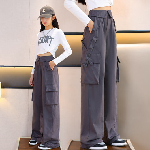 Pantalons de filles Zhidoudou Spring and Automne Style Travels Vêtements Pantalons larges Pantalons de Spring Childre