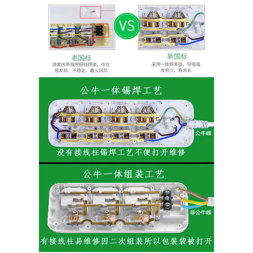 Bull socket plug-in board with cord extension cord extra-long plug-in board power cord board C221X drop-resistant socket/20 meters (non-original line) customized