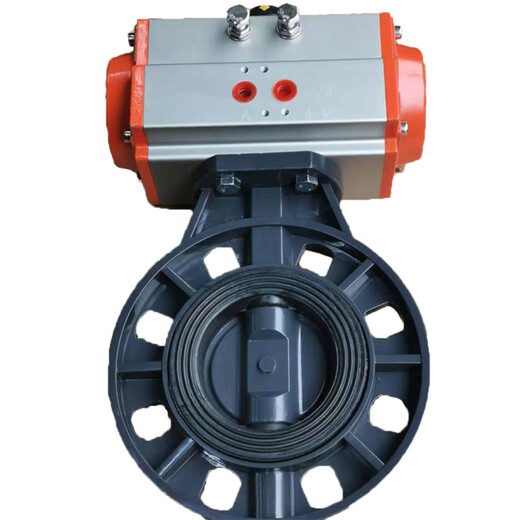 D671X-10S 气动塑料蝶阀 气动UPVC蝶阀 气动PVC蝶阀 DN50-DN300（定制） DN50(63mm)2寸