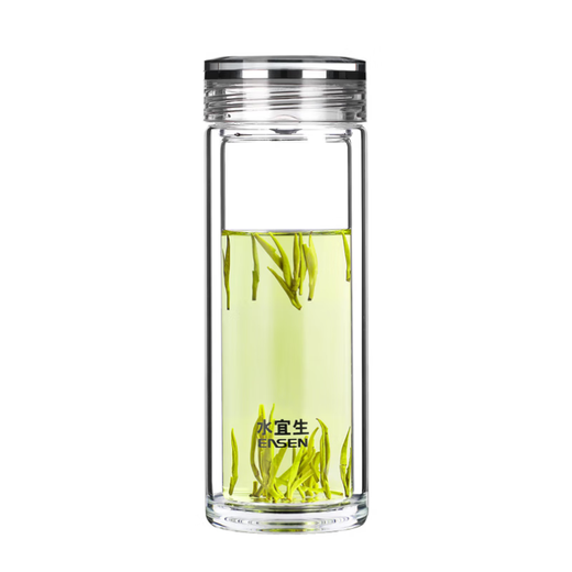 
Shui Yisheng glass cup double-layer water cup men and women tea cup business tea cup office cup crystal cup car cup straight body g719 regular version 400ml