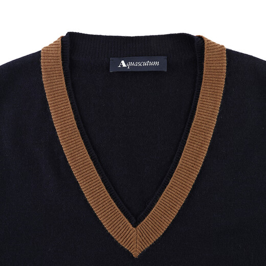Aquascutum/Yage Lion Herbst und Winter Neue Wolle gemischt Männer warmer Pullover Q4867EI171 Dunkelblau 39 m