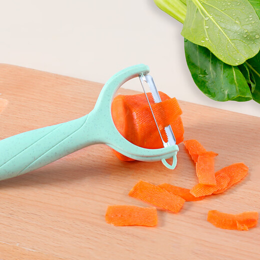 Bethers Stainless Steel Fruit Knife Two-Piece Set Portable Fruit Knife Grater Knife Tool Set Wheat Straw Home Multi-Function Knife for Dormitory Students