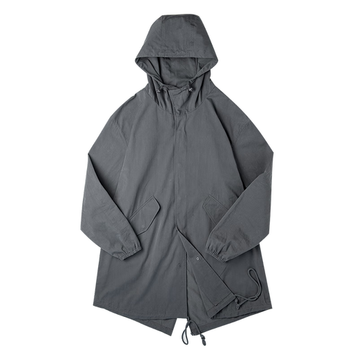 Maden Workwear American retro M51 Hooded Parka Fishtail Windback Medium-length Coat Loose Jacket Men's Spring Blue Gray L
