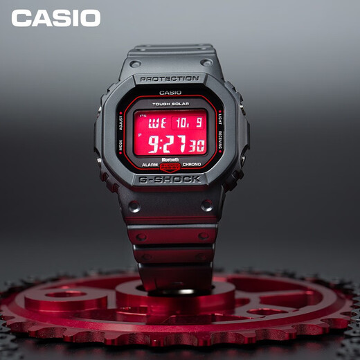 Casio (CASIO) small square men's watch G-SHOCK Japanese and Korean watch six-station radio wave solar Bluetooth sports watch as a gift for your boyfriend GW-B5600AR-1 (Blood Crane) Solar
