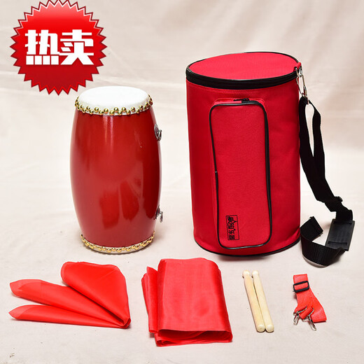 
9 12 14 15cm cowhide waist drum adult yangko waist drum children dance waist drum children percussion instrument 12cm waist drum + drum stick + strap + square scarf