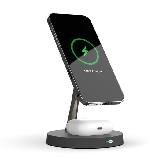 Fangao Magnetic Wireless Ladegerät schnell laden Apple iPhone12/13/14/15pro Max vertikaler Apple Watch Watch S9/8/7/6 Mobiltelefon Lade-Basis-Basisständer Drei-in-One-Cool-Schwarz [drahtloser Fast-Lade-Pflege-Nacht-Nachtleuchte]