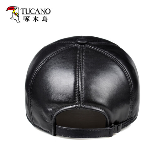 Woodpecker genuine leather hat for men in winter thickened baseball cap to protect against cold wind and snow middle-aged and elderly sheepskin hat for cycling and driving