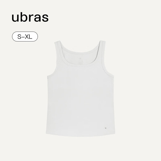 Ubras simple spaghetti straps slim fit vest with suspenders base ribbed high elastic soft breathable inner white M