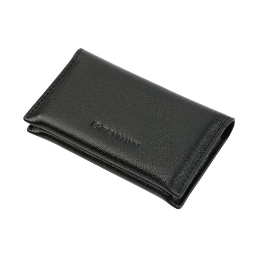 Bolsa de tarjeta delgada de Ehrenmann Soporte de tarjetas de presentación de hombres y femeninas Bolsa de gran capacidad Licencia de conducir Licencia de conducir Caso de cuero Top Cawhide Black