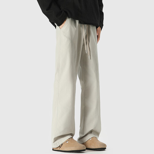 
FOG SKY casual pants for men's autumn drooping and slightly flared pants for trendy loose American diagonal pants for men's wide-leg outdoor straight pants YY-1105 m white regular S (recommended 95-105Jin [Jin equals 0.5 kg])