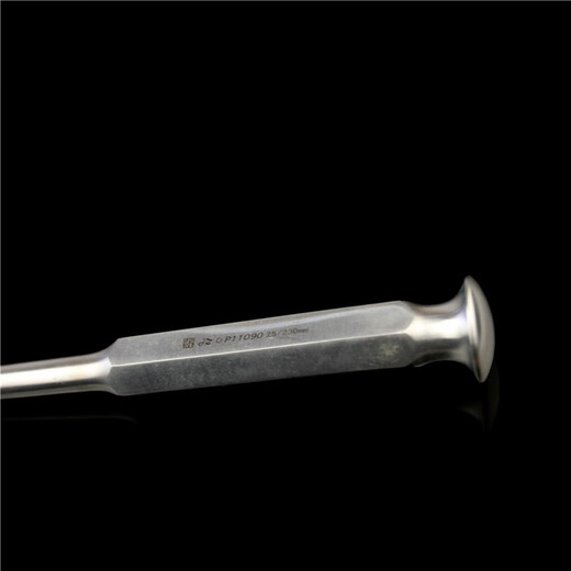 JZ Jinzhong osteotomy knife medical bone chisel flat bend garden straight bone knife bone shovel frontal plastic surgery orthopedic equipment Shanghai Medical Surgery Equipment Factory Bone knife bone chisel P11150 23cm bend round blade blade width 10 hexagonal handle