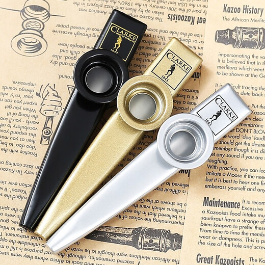 CLARKE original imported Kazoo Kazoo metal khaki niche musical instruments simple and easy to learn [painted style] black trumpet + good gift