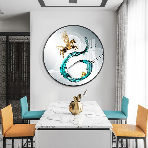 Mo Hua Lulin Restaurant Dekorative Gemälde moderner einfacher Esstisch Hängende Maler Restaurant Wandeingang Eingangseingangsschrank High-End-Malerei Esszimmer Jiuyu Bild 02 Paar Wein Dang Song 12350 Kristallporzellanmaler 40 schwarzer Rahmen (Gold Rahmen erfordert Notizen Notizen