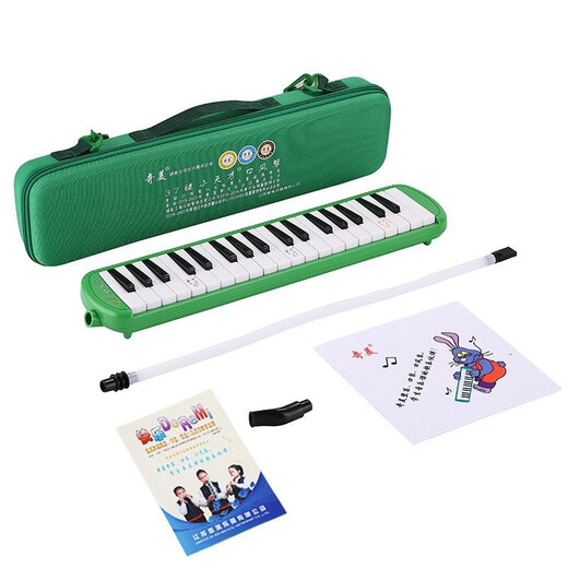 
Qimei Organ 37/32 Key Children Primary School Student Organ Classroom Teaching Professional Play Organ 37 Key Little Genius - Green (EVA Box)