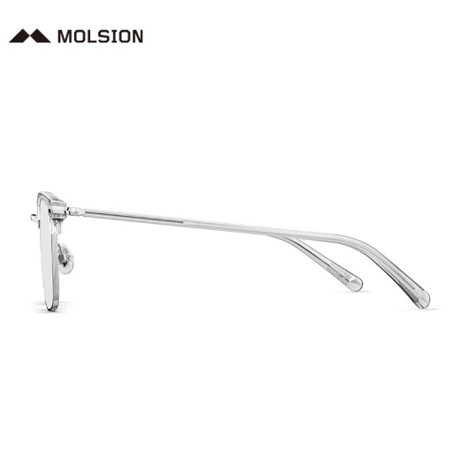 MOLSION陌森眉架眼镜架肖战同款男女眼镜框可配度数防蓝光眼镜MJ6180 B90银色|透明 框+陌森防蓝光1.67片(800度内)