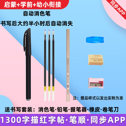 洪恩识字描红本字练字贴笔顺自制打印启蒙常用幼小衔接认字 全套1300字 260张 分4本圈装