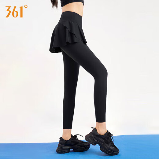 361 Sportfitness-Kleidung Yogamosenhose für Frauen, Taillenheben und Hüftabdeckung, Laufen und Fitness gefälschte zweiteilige Sporthose für Frauen