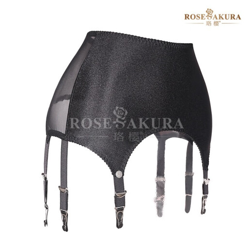 Jiabai Dao Luoying 8384 European and American waist seal high-end garter wrap glue metal hoist buckle flashing stockings stockings accessories black 8384 box