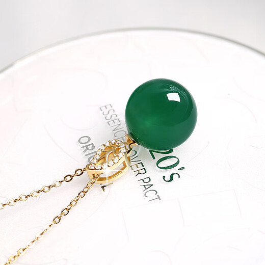 Xiyinfu natural agate bead clavicle chain women's chrysoprase pendant s925 silver chain ethnic style necklace 14mm red agate-gold buckle + chain