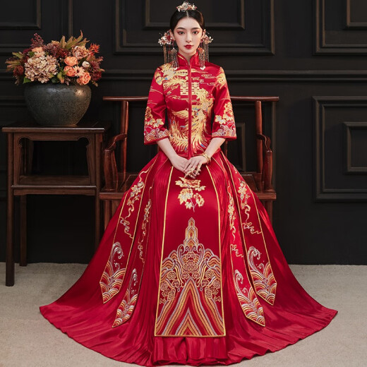 Taylor Martin (TAILEMARTIN) Xiuhe bridal dragon and phoenix gown new wedding dress Chinese wedding dress wedding cheongsam 009S