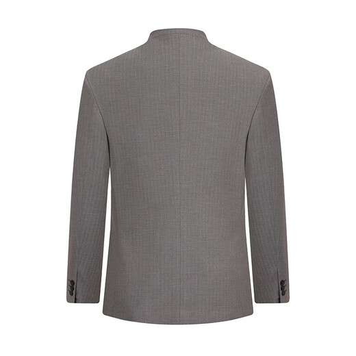SEVEN suit men's 2025 autumn new herringbone jacquard five-breasted suit, Chinese stand-up collar, ash B44