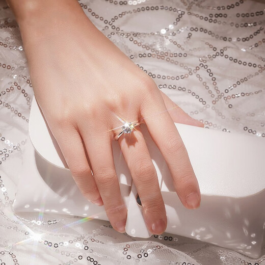 LAOLATU platinum ring for women PT950 platinum couple ring proposal engagement ring opening Chinese Valentine's Day gift for girlfriend and wife pt950 platinum ring adjustable mouth