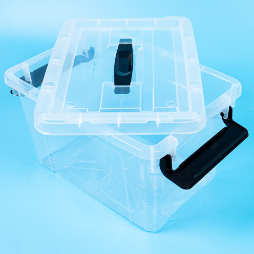 HAYSDIK HKCL-695 Caja de almacenamiento engrosada transparente Organizador de caja de almacenamiento de plástico 80#65*45*30 cm (sin rueda)